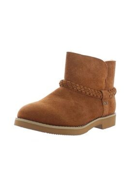Style & Co. Brown Suede Shearling-Lined Winter Boots with Braided Accent